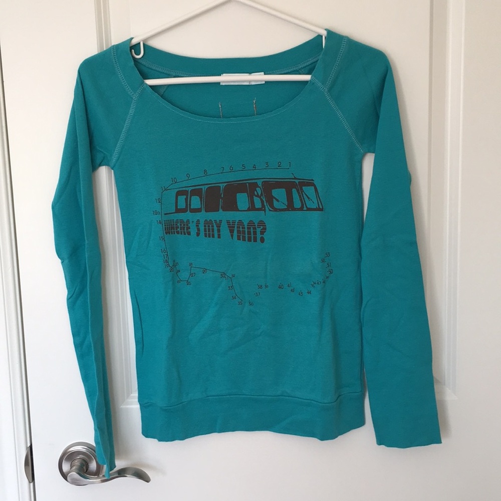 Teal colored long sleeve Tee